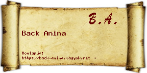 Back Anina névjegykártya